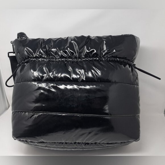 Michael Kors Rae Black Quilted Nylon Extra Large Drawstring Tote Shoulder Bag - Picture 8 of 16